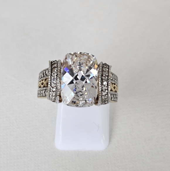 Vintage Victoria Wieck Quartz Ring 14K Sterling Silver Size 8.5! - Picture 3 of 17